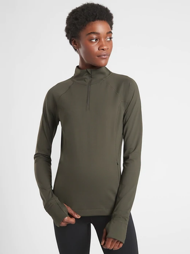 NUEVO Athleta Rainier Media Cremallera RUN TOP BLANCO BRILLANTE PEQUEÑO S --$108 - Imagen 5 de 11
