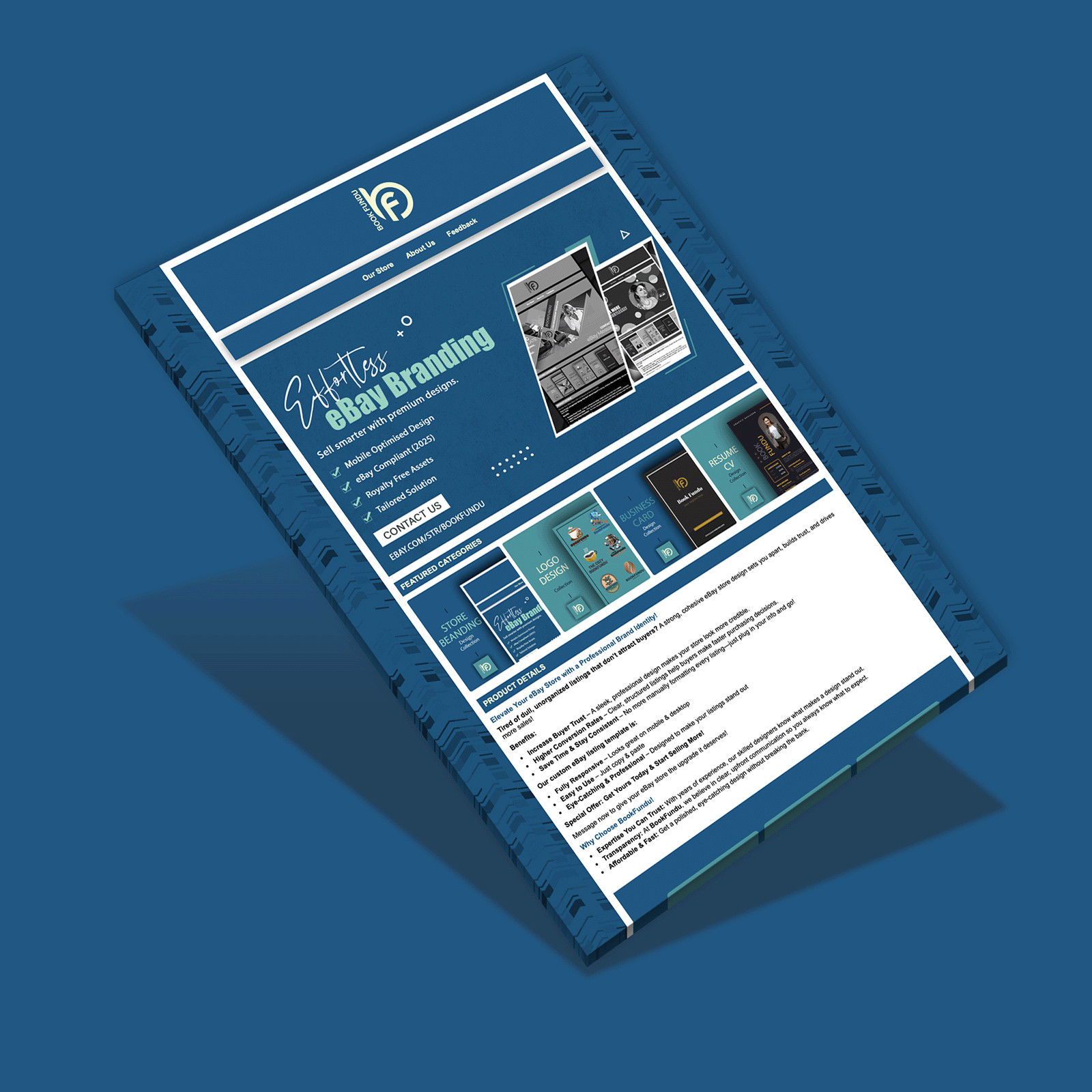 Dark Glam eBay Store Design & Listing Template | Chic & Fully Responsive - 2025