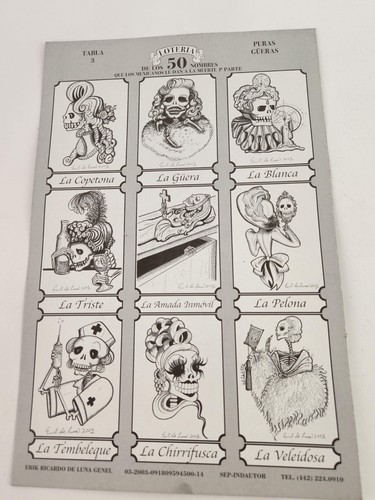 Loteria 50 Names Mexicans Have Given Death Art Cards Sugar Skulls Erik de Luna - Picture 4 of 16