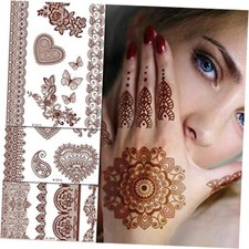 Henna Tattoos, Henna Temporary Tattoos Brown Waterproof Tattoo stickers brown