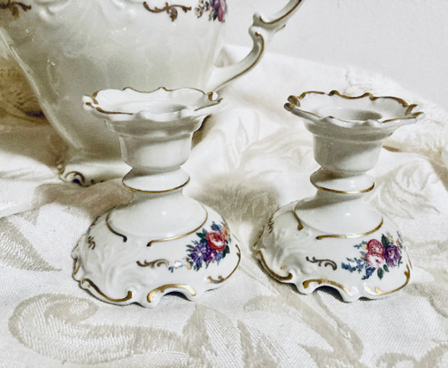 KPM KRISTER Porcelain Coffee Pot and Dessert Set Made in Poland Vintage 1940's - Picture 8 of 11