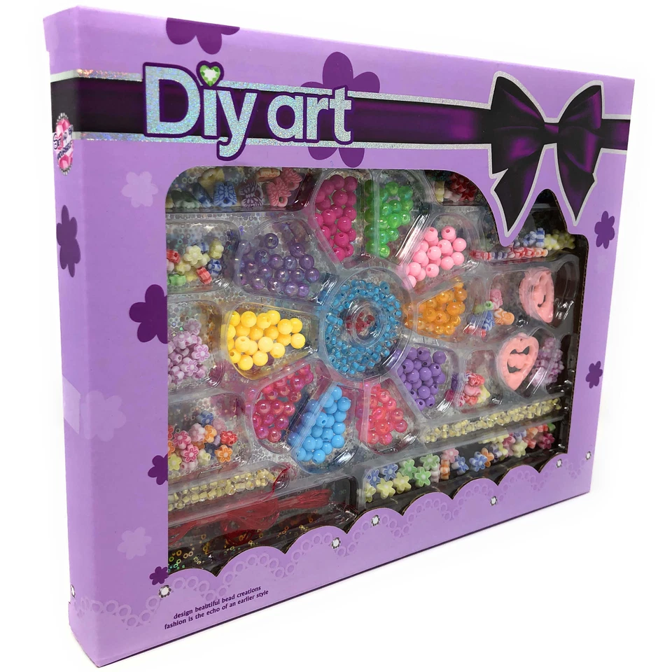 Bastelset Mädchen Perlen Armband Ketten basteln Schmuck Kinder DIY auffädeln - Bild 3 von 4