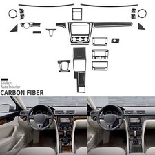Kits de molduras interiores completos de fibra de carbono real de 32 piezas para VW Passat NMS B7 12-19