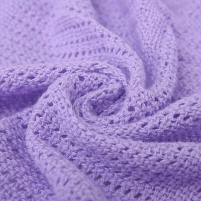 Lilac Cellular Blanket Cotton Soft Cozy Pram/Trave Cot/CotBed/Single/Double/King