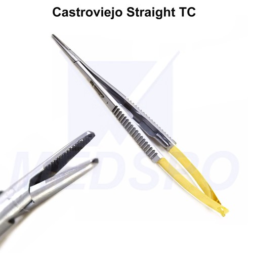 Surgical Castroviejo Needle Holder TC Suture Forceps Dental Microsurgery Tools - Picture 1 of 5