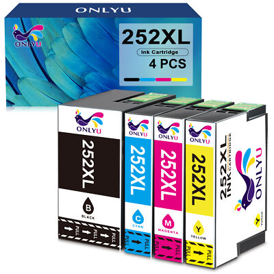 4PK T252XL 252XL Ink Cartridges For Epson WorkForce WF-3630 7620 7110 7210