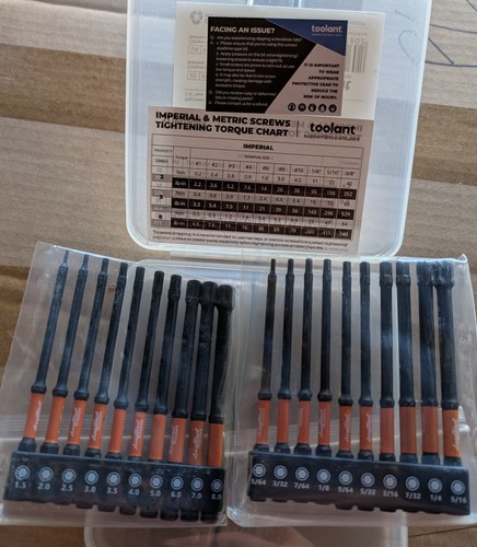 Toolant 4" Long Hex Drive Impact Metric SAE Bit Set Allen Wrench Quick Connect - Picture 3 of 6