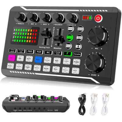 Live Soundkarte und Audio Interface mit DJ Mixer und Voice Changer für Streaming