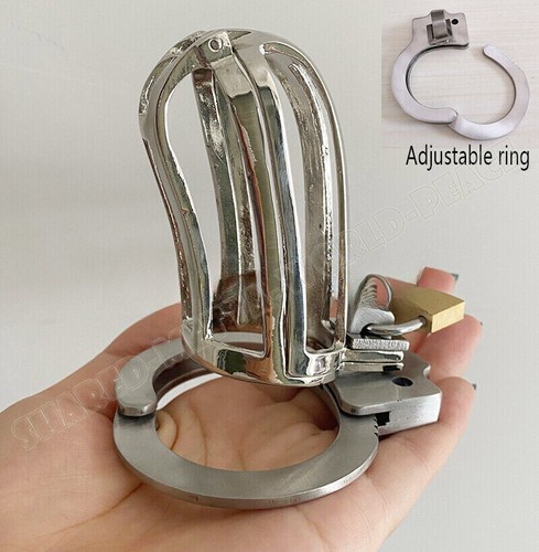 Adjustable Stainless Steel Chastity Cage Restraint Open Lock Chastity Device - Picture 1 of 6