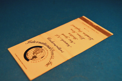 INTERNATIONAL EXCESS, INC. Underwriters  FS MATCHCOVER Insurance matchbook match