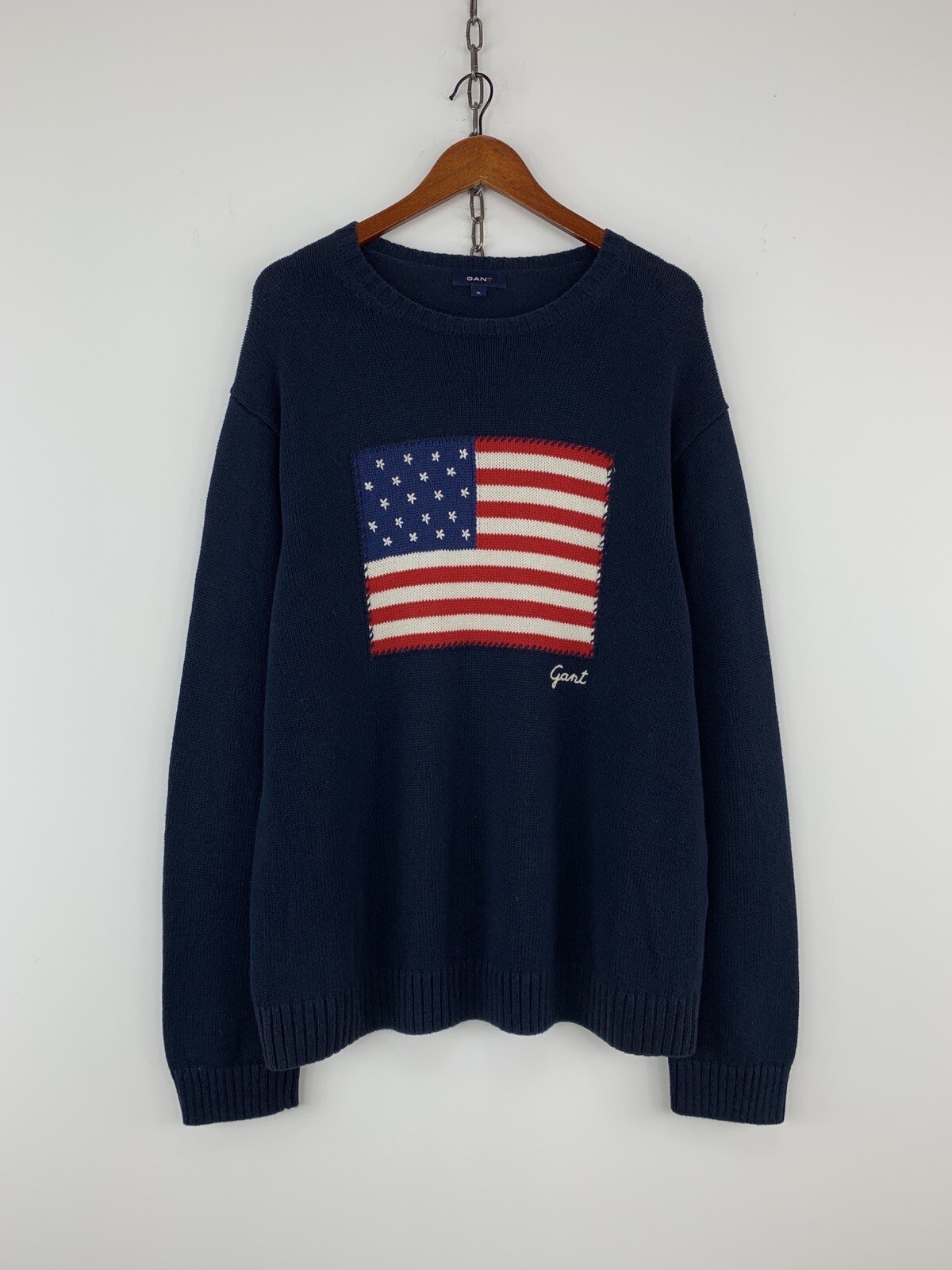 GANT Men’s USA American Flag Embroidery Logo Crewneck… Gem