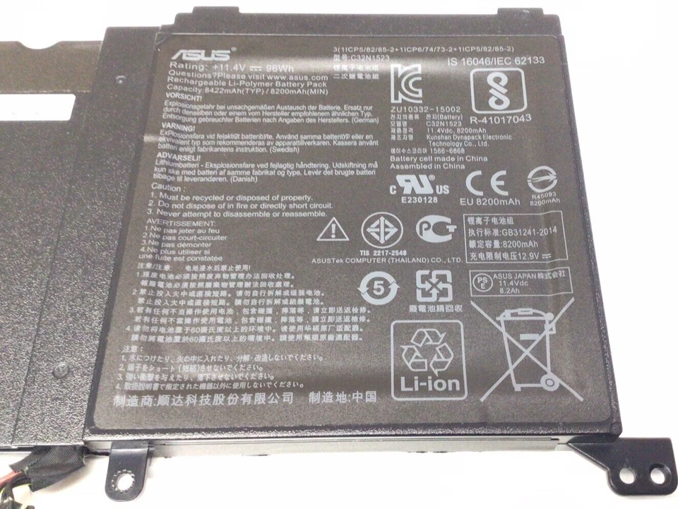 OEM Asus Zenbook UX501VW Series 15.6" Battery 11.4V 96Wh 8422mAh C32N1523 - Image 4 of 4