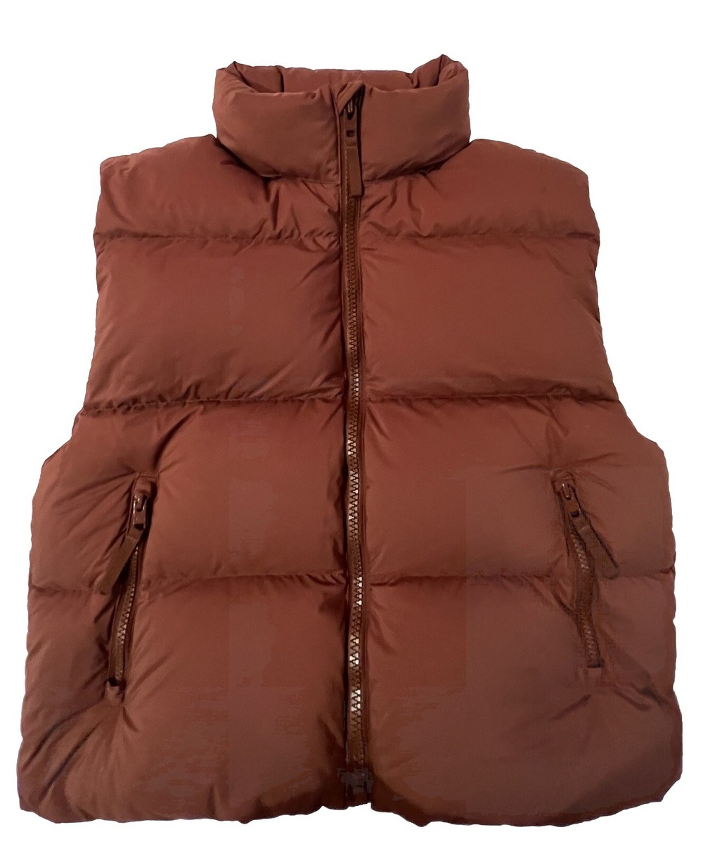New Tna Women Mega Puff Goose Downs Vest XS Brown Retail