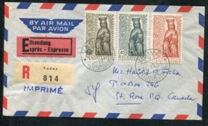 Liechtenstein #284-6 POSTALLY USED First Day cover  Madonna in Wood  Cat 140++