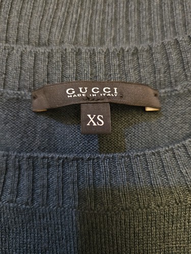 GUCCI Gorgeous Blue Sweather Top 100% Cashmere wide half Sleeves "XS" - "S" - Picture 11 of 16