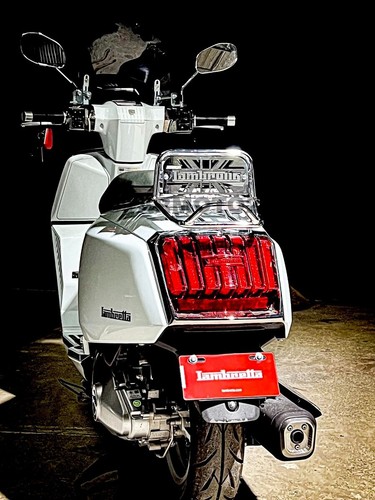 FIT FOR LAMBRETTA X300 REAR RACK CHROME LUGGAGE CARGO SUPPORT RACING STYLE - Bild 3 von 6