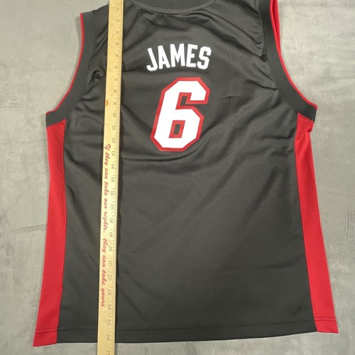 Adidas Miami Heat Lebron James V Neck Jersey #6 Boy’s Size XL (18-20) - Picture 12 of 12