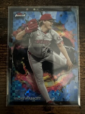 2024 Topps Finest Andrew Abbott RARE Blue Checkerboard Cincinnati Reds 20/49 SSP