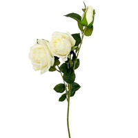 KüNstliche Rose Mit Knospe Creme Ca. 62 Cm Blumen Hochzeit Deko Gesteck Gestecke