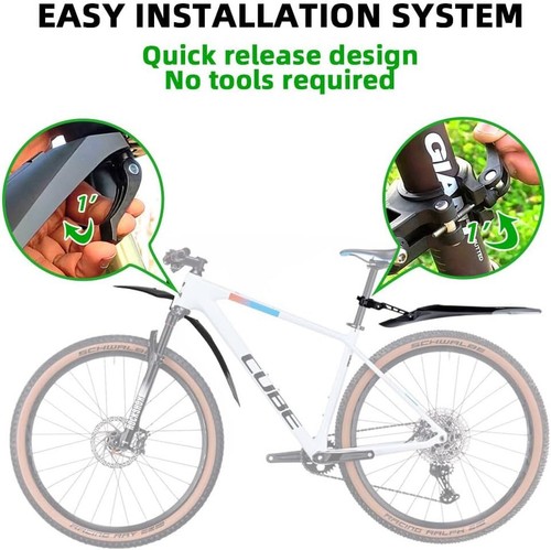Bike Fender Adjustable Bicycle Mudguard, Quick Release Universal 24-29 inch - Picture 3 of 6