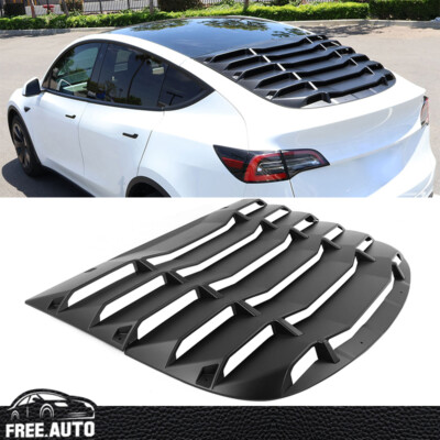 Rear Window Louver Fits 20-24 Tesla Model Y Sun Shade Cover Vent Matte Black 2PC