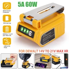 Dual USB Battery Charger Adapter Power Source Converter for Dewalt 14-21V Max US