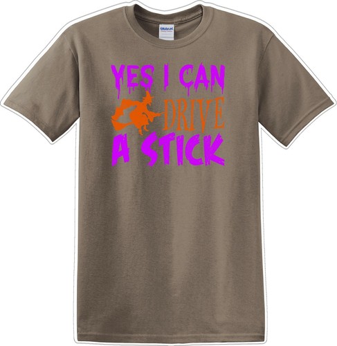 YES I CAN DRIVE A STICK - Halloween - Novelty T-shirt - Picture 14 of 16