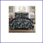 Elegant 7-Piece Floral Queen Bedding Set - Lightweight Microfiber Comforter