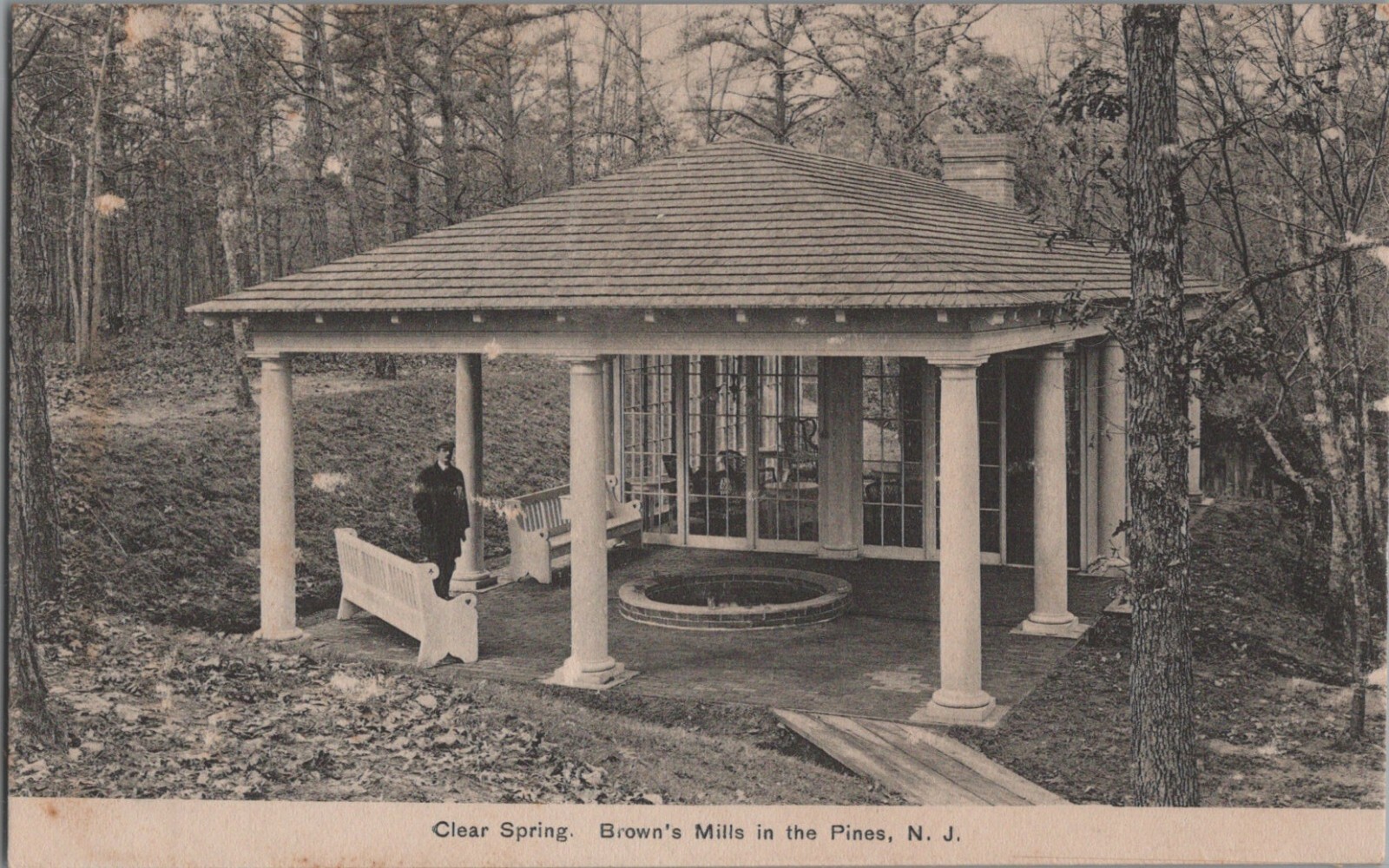 Clear Spring, Brown's Mills in the Pines N.J. Antique Postcard Unposted VTG B&W