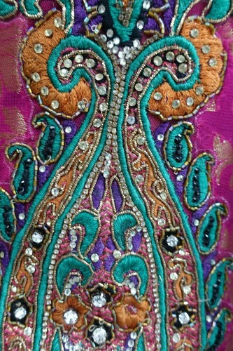 Pink & Jade semi-sewn Indian Bollywood fabric Unstitched suit – SKU16416 - Picture 5 of 9
