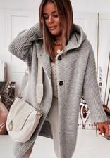 Women Winter Warm Sweater Cardigan Long Sleeve Hooded Casual Coat Jacket Outwear