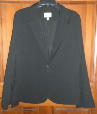 HINGE FLARE SLEEVE BLACK BLAZER WOMEN'S SIZE 1, MEDIUM