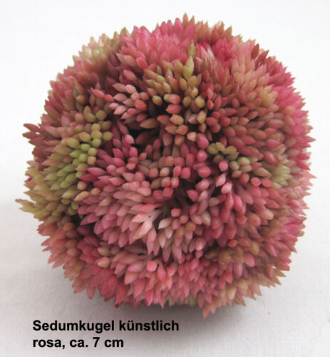 1 Sedumkugel künstlich, rosa, ca. 7 cm - Bild 1 von 3