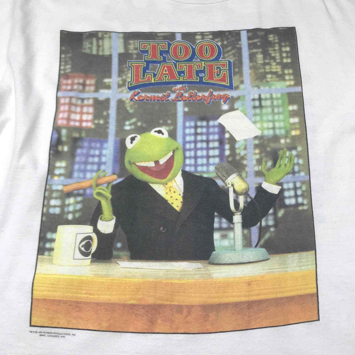 Vintage Kermit the Frog Too Late with Kermit Letterfrog t
