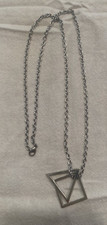 Men's Titanium Steel Chain w/ Open Triangle  Square NWT