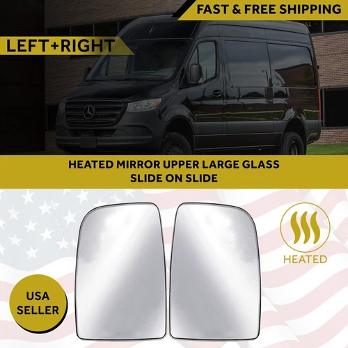 Mercedes Sprinter Mirror Upper Glass Slide On Heated Right Left Set 2007 2017