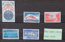 lot timbres  france oblitérés 1974 n° 1801 1802 1803 1804 1805