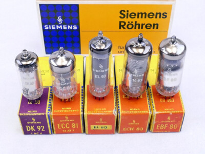 5 Siemens Röhren DK 92 - ECC 81 - ECH 83 - EL 90 - EBF 80 unbenutzt * NOS * OVP