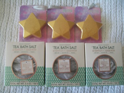 Lulu Bath & Beauty Grapefruit Spearmint Season Your Bath Salt & Gold Fizzer Lot