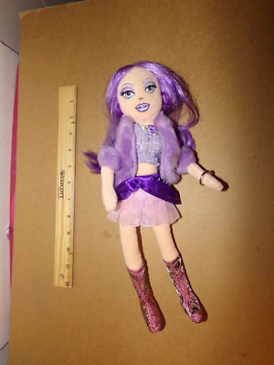 Ty Beanie Girlz bewegliche Plüschpuppe 12 Zoll groß Punky Penny lila Haare 2007 Stiefel