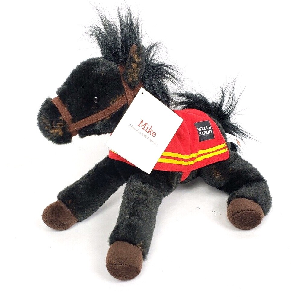 希少品】Wells Fargo 馬のぬいぐるみ、馬車レプリカ、バック3点 希少品