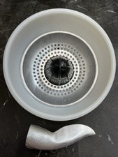 1920-1940 HAMILTON MILK GLASS STAND MIXER JUICER ATTACHMENT SET MADE IN USA