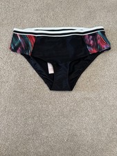 New Beach to Beach Women's Black High Waist Bikini Bottoms, UK Size 16