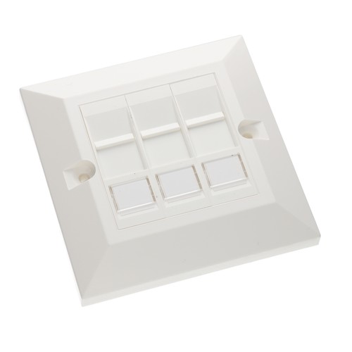 Excel Cat5e/Cat6 (UTP) 3 in 1 Baugruppe 3 Module in einer einzigen Gang abgeschrägte Platte - Bild 1 von 6