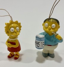 VTG Simpsons Christmas Ornament Lot Ralph Wiggum Eating Paste  Lisa 2002 No Box