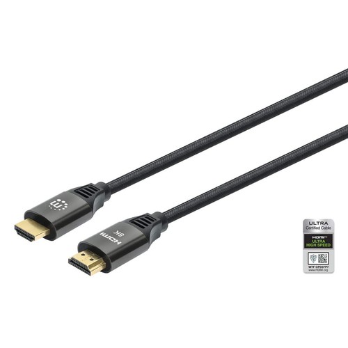 Manhattan Hdmi 8K@60Hz Cable With Ethernet 1M Certified Suitable for All 8K 4K &