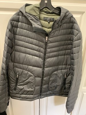 rag & bone Men's XXL Down Hoodie Jacket New Gray Water Repellent Lightweight