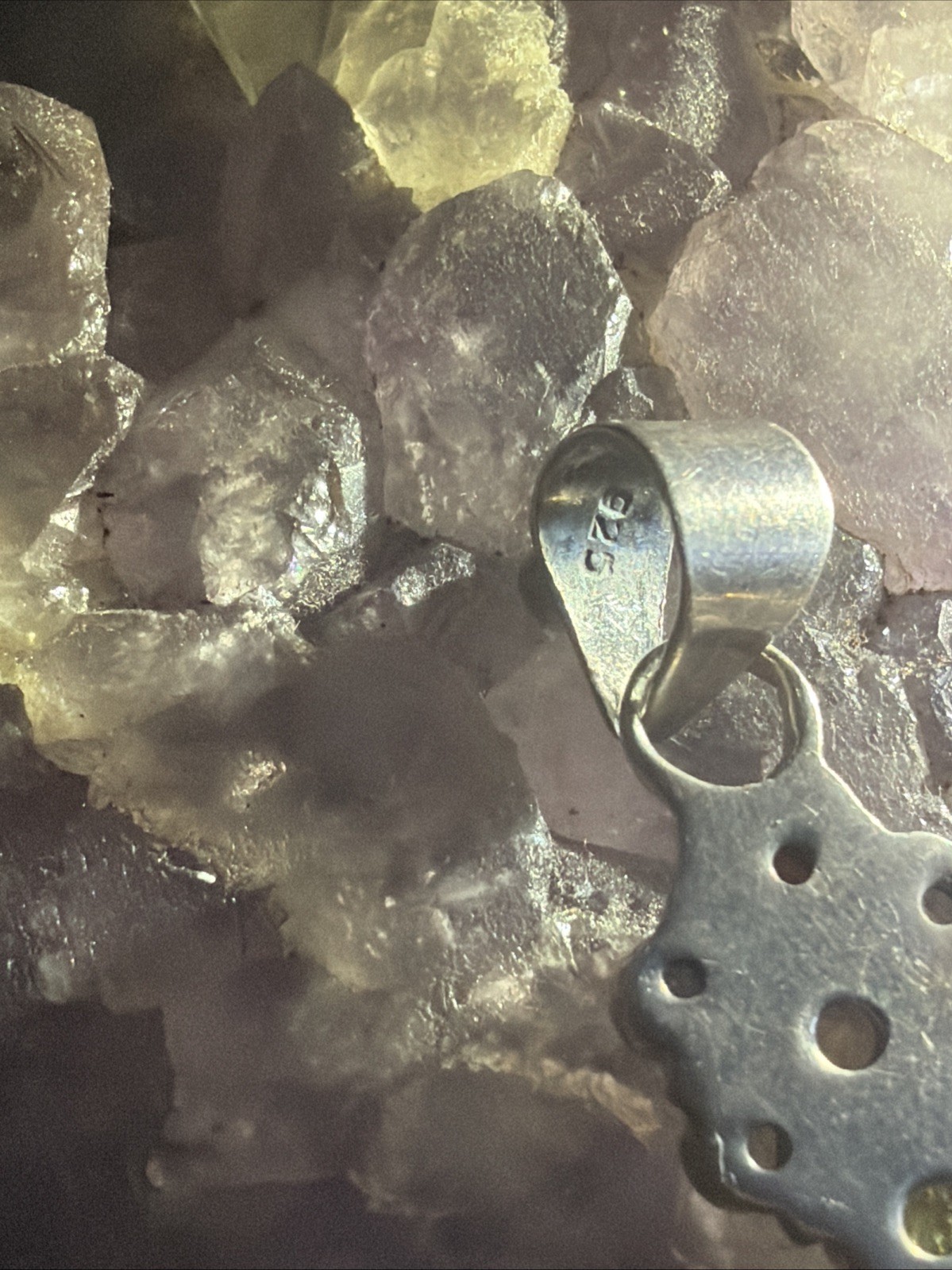 Solid 925 Silver Multi-Stone Cross Pendant – Larg… - image 3