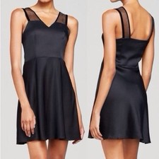 NEW Theory Black Silk Sleeveless V-Neck Mini Dress 395 Retail