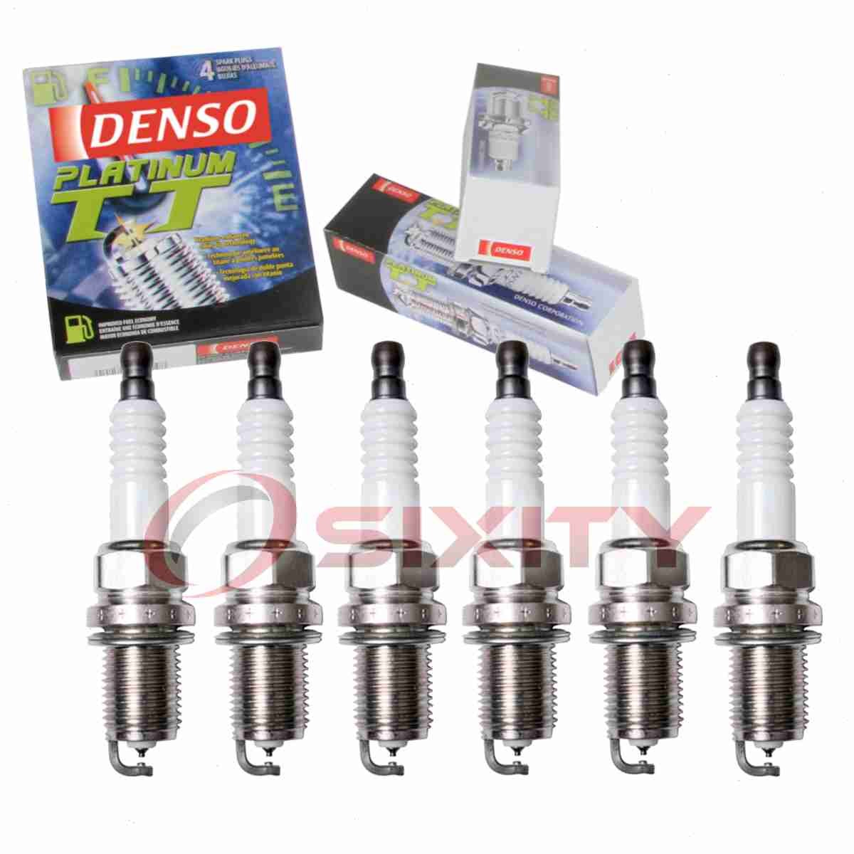 6 pc Denso Platinum TT Spark Plugs for 2000-2005 Dodge Stratus 2.5L 3.0L V6 qt